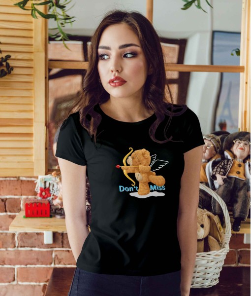 Дамска тениска с щампа Мечета Cupid Bear